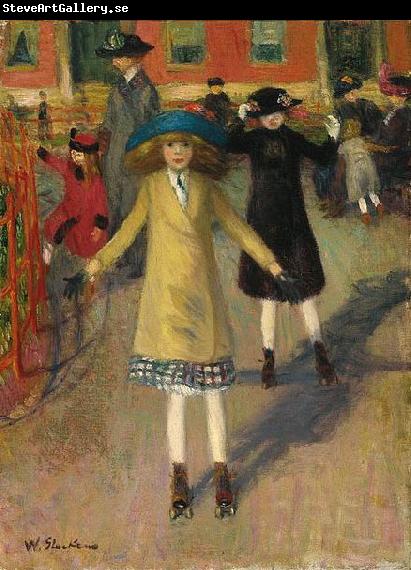 William Glackens Children Rollerskating